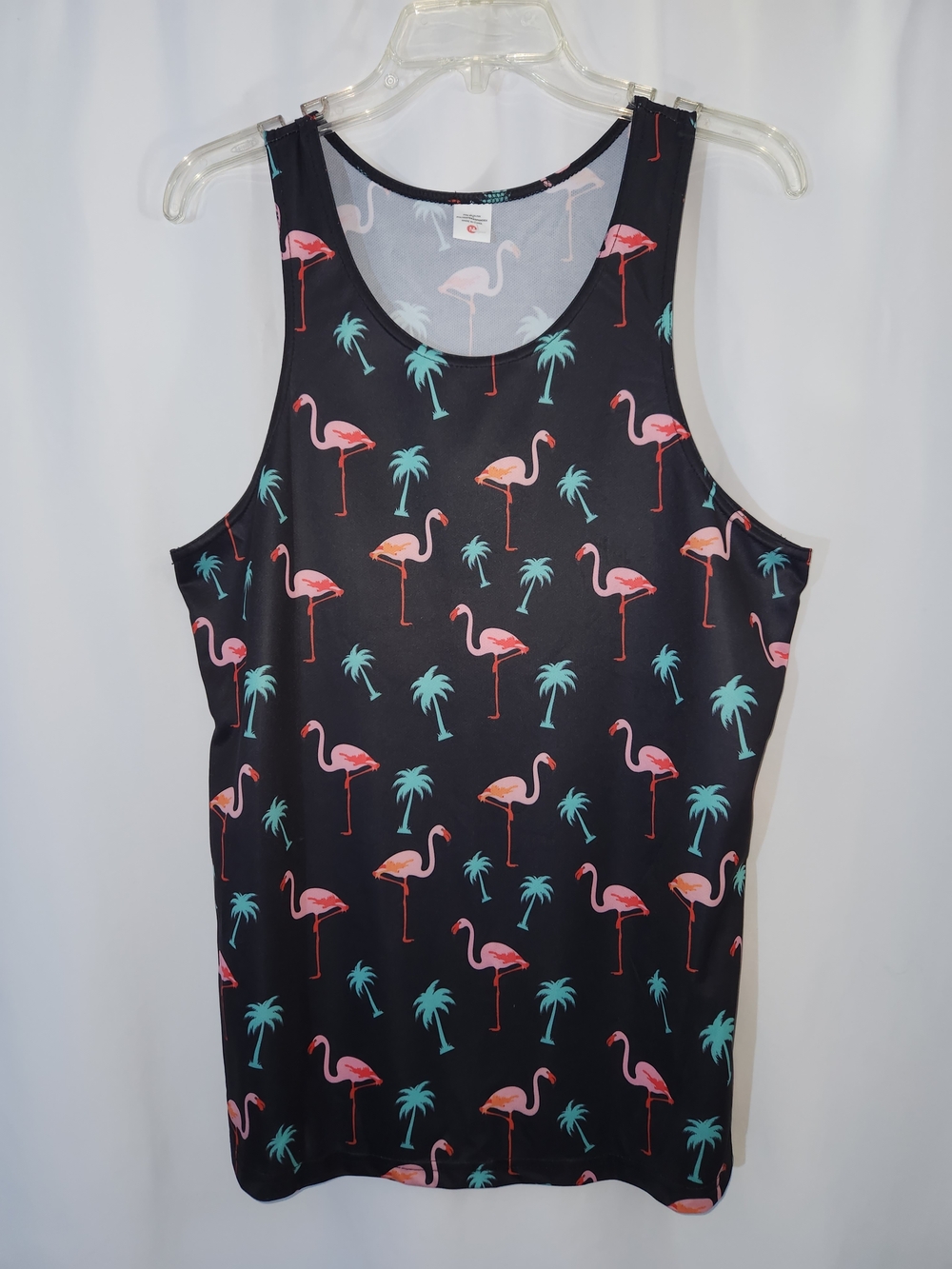 Flamingo Print Black Tank Top #tropical #beach #vacation #lightweight #summer